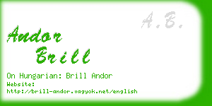 andor brill business card